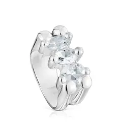 TOUS - Anillo Plata 3 Rock Crystal Oval