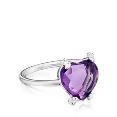 TOUS - Anillo Plata Corazon Amatista N12
