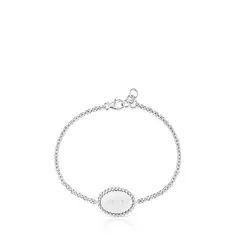TOUS - Pulsera Plata Placa Mama 17 cm