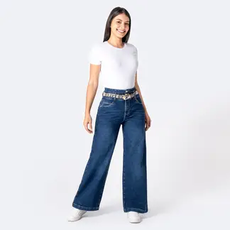 PIONIER - Jean Wide Leg Tiro Alto Mujer Pionier.