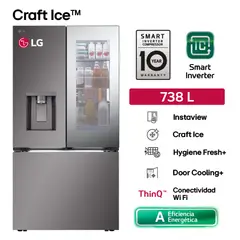 LG - Refrigeradora GM89SXD 738LT Instaview French Door Negro Acero
