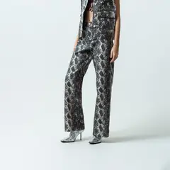 NAF NAF - Pantalón Wide 100% Algodón Mujer