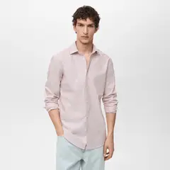MANGO - Camisa 100% Algodón Rayas Slim Fit Hombre Man
