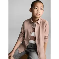 MANGO KIDS - Camisa Niño Manga Larga Algodón