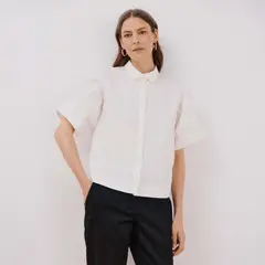 CORTEFIEL - Blusa Manga Corta 100% Algodón Mujer