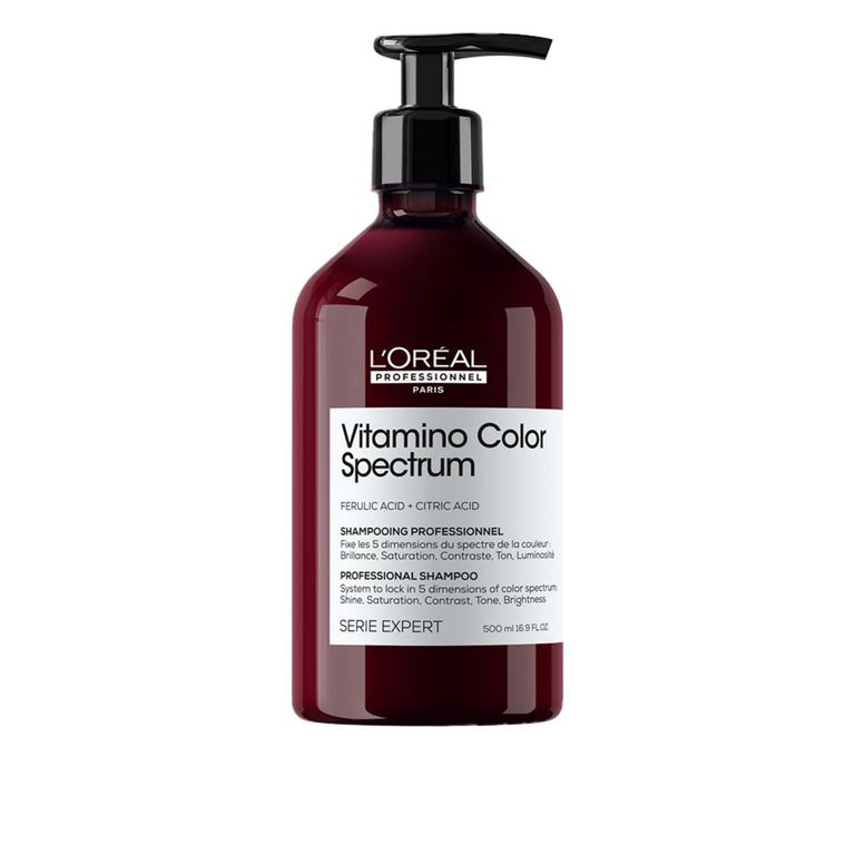 Shampoo Vitamino Color Spectrum protege y potencial el brillo del cabello con color 500ml