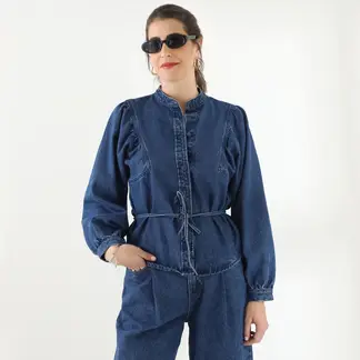 BASEMENT - Blusa De Algodón Manga Larga Mujer By Donna Cattiva