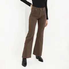 BASEMENT - Pantalones Flare Mujer De Algodón Tiro Alto By Donna Cattiva