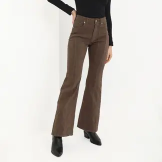 BASEMENT - Pantalones Flare Mujer De Algodón Tiro Alto By Donna Cattiva