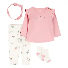 CARTER'S - Conjunto Bebé Niña 4 Piezas Algodón Carters