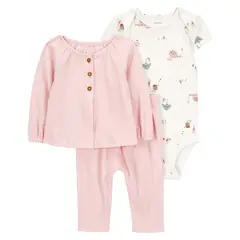 CARTER'S - Conjunto Bebé Niña 3 Piezas Algodón Carters