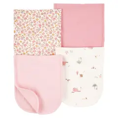 CARTER'S - Babero Bebé Niña Pack X4 Algodón Carters