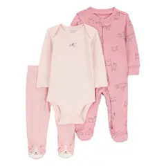 CARTER'S - Conjunto Bebé Niña 3 Piezas Algodón Carters
