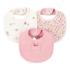 CARTER'S - Babero Pack X3 Bebé Niña Carters