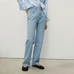 MANGO - Jean Straight Tiro Alto Mujer