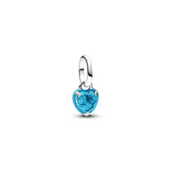 PANDORA - Mini Charm Colgante Corazón Color Turquesa