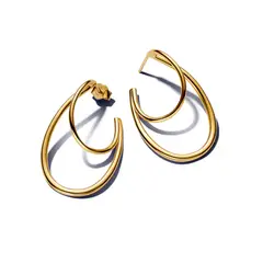 PANDORA - Aretes De Aro Doble De Forma Orgánica