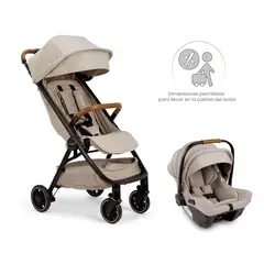 NUNA - Coche Para Bebe Compacto Con Portabebe Trvl Ts Hazelwood