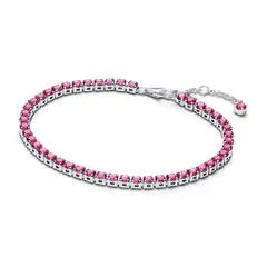 PANDORA - Brazalete Tenis Rosa Brillante
