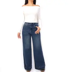 KAYRA POBLET - Jean Wide Leg Tiro Alto Mujer