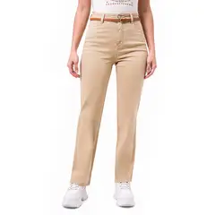 PIONIER - Pantalón Straight Algodón Mujer