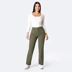 PIONIER - Pantalón Straight Algodón Mujer