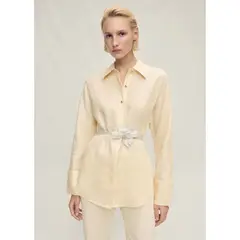 MANGO - Blusa 100% Lino Mujer