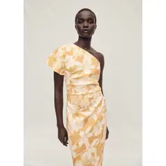 MANGO - Vestido Largo De Lino Mujer