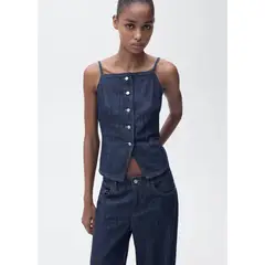 MANGO - Top 100% Algodón Mujer