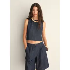 MANGO - Top 100% Algodón Mujer