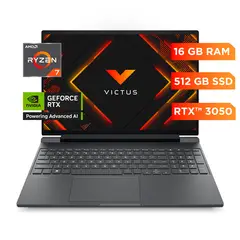 HP - Laptop Gamer Victus 15-fb3020la, amd Ryzen 7, 16gb Ram, 512gb Ssd, nvidia Geforce Rtx 3050, fhd,15.6", plata Mica, Windows 11 Home.
