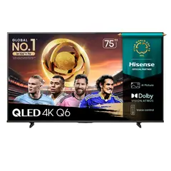 HISENSE - Televisor 75" QLED 4K 75Q6Qv Smart Tv