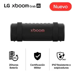LG - Xboom Grab by will.i.am | 30W | Parlantes Bluetooth | Estándar Militar IP67 | hasta 20H | Negro