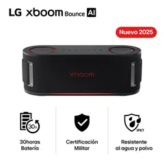 LG - Parlante Xboom Bounce 40w Portátil 30 Hrs De Batería Certifición Militar Ip67 (2025)