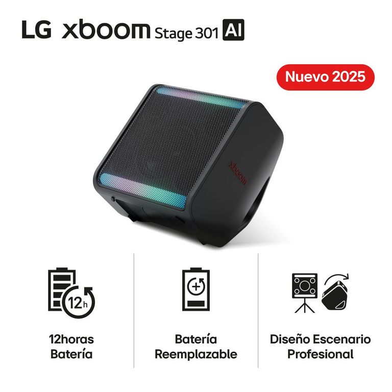 Parlante xboom Stage 301 120W Portátil 12 hrs batería hrs IPX4