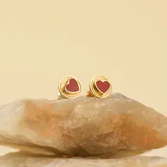 AMPHORA - Aretes Cuore Dorado