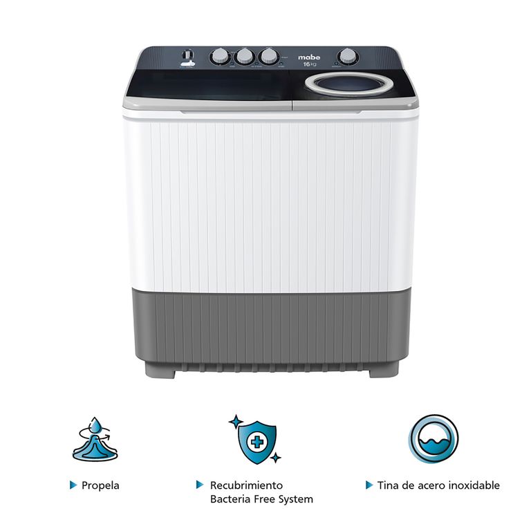 Lavadora Semiautomática De 16 Kg Blanca - Lmd6124pbbb0