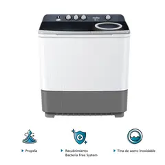 MABE - Lavadora Semiautomática De 16 Kg Blanca - Lmd6124pbbb0