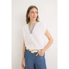 CORTEFIEL - Blusa 100% Algodón Mujer