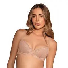 LEONISA - Brasier Media Copa Con Detalles De Encaje En Escote Y Espalda
