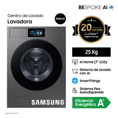 SAMSUNG - Lavadora Bespoke Ai 25kg Acero Oscuro Wf90f25adspe