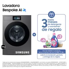 SAMSUNG - Lavadora Bespoke Ai 25kg Acero Oscuro Wf90f25adspe