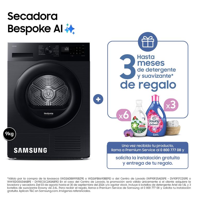 Secadora Bespoke AI 9Kg Negra DV90CGC2A0ABPE