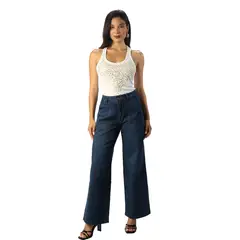 FORDAN JEANS - Pantalon Wide Leg Bolsillo Cod3909