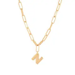 AMPHORA - Collar Inicial N Dorado Mujer Mujer