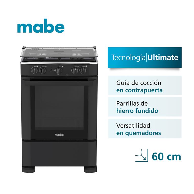 Cocina De Piso A Gas 60cm Negro Cmp6010fn0