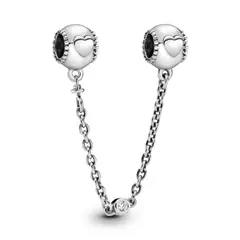PANDORA - Cadena De Seguridad En Plata De Ley Corazones Ocultos