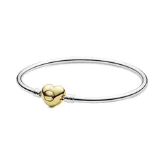 PANDORA - Brazalete Rígido Corazón Logotipo De