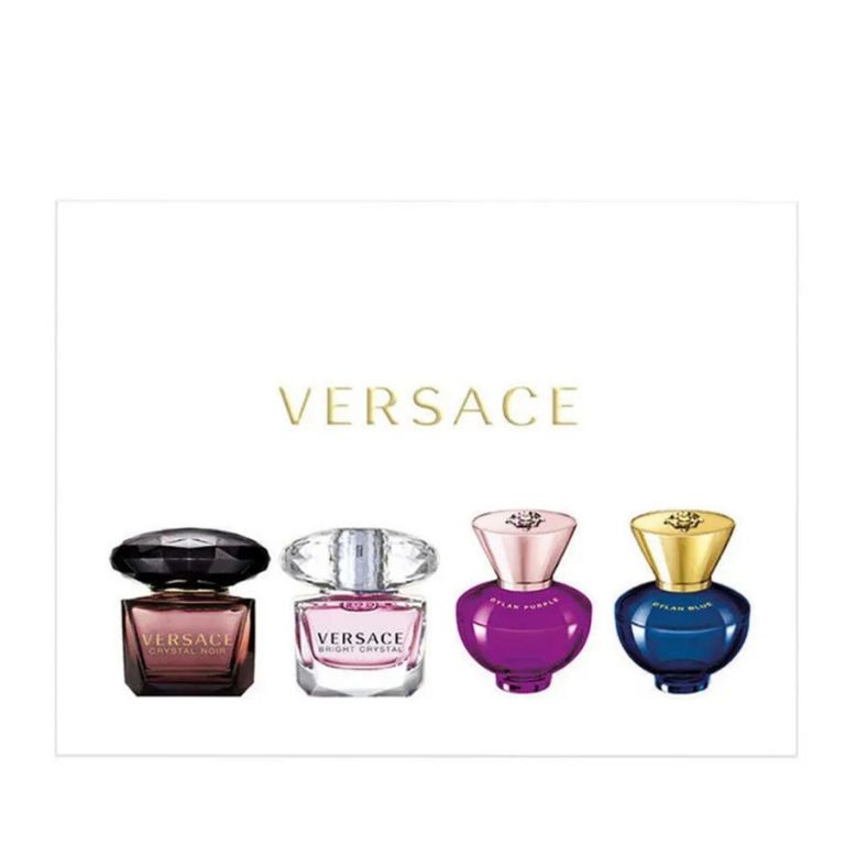 Set Miniaturas Perfume Mujer Deluxe 4 Fragancias Dylan Purple Blue Bright Crystal Noir 5ml