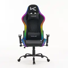 KUZLER - Silla Gamer con Luces Led RGB con Base Metálica y Reclinación 150°